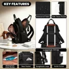Miss Lulu London BCM2532 - Miss Lulu Stilvoller multifunktionaler Wickelrucksack  isolierten Flaschenhaltern, Kinderwagenhaltern és gurulós táska-Schlaufe - fekete