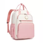 Miss Lulu London BCM2532 - Miss Lulu Stilvoller multifunktionaler Wickelrucksack  isolierten Flaschenhaltern, Kinderwagenhaltern és gurulós táska-Schlaufe - rózsaszín és bézs