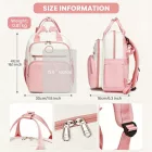 Miss Lulu London BCM2532 - Miss Lulu Stilvoller multifunktionaler Wickelrucksack  isolierten Flaschenhaltern, Kinderwagenhaltern és gurulós táska-Schlaufe - rózsaszín és bézs