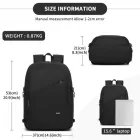 Miss Lulu London BPK2501 - Kono Moderner urbaner Laptop-hátizsák – Schul- & Pendelrucksack  USB- & típus-C-Anschluss – fekete