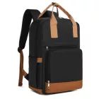 Miss Lulu London BPK2502 - Kono Klassischer Freizeitrucksack  laptopzseb és gepolsterten Trägerriemen  tägliche Pendelwege - fekete és barna