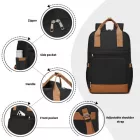 Miss Lulu London BPK2502 - Kono Klassischer Freizeitrucksack  laptopzseb és gepolsterten Trägerriemen  tägliche Pendelwege - fekete és barna