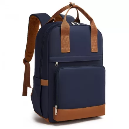 Miss Lulu London BPK2502 - Kono Klassischer Freizeitrucksack  laptopzseb és gepolsterten Trägerriemen  tägliche Pendelwege - Marineblau és barna