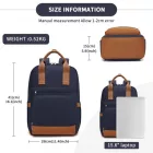 Miss Lulu London BPK2502 - Kono Klassischer Freizeitrucksack  laptopzseb és gepolsterten Trägerriemen  tägliche Pendelwege - Marineblau és barna