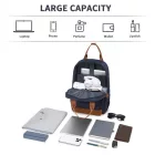 Miss Lulu London BPK2502 - Kono Klassischer Freizeitrucksack  laptopzseb és gepolsterten Trägerriemen  tägliche Pendelwege - Marineblau és barna