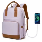 Miss Lulu London BPK2502 - Kono Klassischer Freizeitrucksack  laptopzseb és gepolsterten Trägerriemen  tägliche Pendelwege - Lila és barna