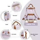 Miss Lulu London BPK2502 - Kono Klassischer Freizeitrucksack  laptopzseb és gepolsterten Trägerriemen  tägliche Pendelwege - Lila és barna