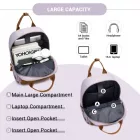 Miss Lulu London BPK2502 - Kono Klassischer Freizeitrucksack  laptopzseb és gepolsterten Trägerriemen  tägliche Pendelwege - Lila és barna