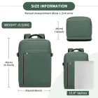 Miss Lulu London BPK2504 - Kono 20L Kabinenrucksack  roter Verzierung  15,6" Laptop – wasserabweisender Reisetagesack  Gepäckgurte - zöld