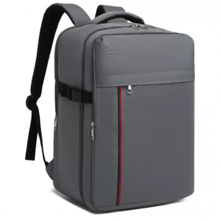 Miss Lulu London BPK2504 - Kono 20L Kabinenrucksack  roter Verzierung  15,6" Laptop – wasserabweisender Reisetagesack  Gepäckgurte - szürke