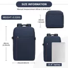 Miss Lulu London BPK2504 - Kono 20L Kabinenrucksack  roter Verzierung  15,6" Laptop – wasserabweisender Reisetagesack  Gepäckgurte - Marineblau