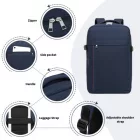 Miss Lulu London BPK2504 - Kono 20L Kabinenrucksack  roter Verzierung  15,6" Laptop – wasserabweisender Reisetagesack  Gepäckgurte - Marineblau