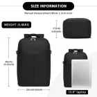 Miss Lulu London BPK2505 - Kono Urban Smart 15L kézipoggyász-hátizsák  Gepäckriemen – Ideal  Reisen, Arbeit & tägliche Pendelwege - fekete