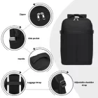 Miss Lulu London BPK2505 - Kono Urban Smart 15L kézipoggyász-hátizsák  Gepäckriemen – Ideal  Reisen, Arbeit & tägliche Pendelwege - fekete
