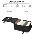 Miss Lulu London BPK2505 - Kono Urban Smart 15L kézipoggyász-hátizsák  Gepäckriemen – Ideal  Reisen, Arbeit & tägliche Pendelwege - fekete