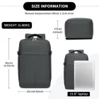 Miss Lulu London BPK2505 - Kono Urban Smart 15L kézipoggyász-hátizsák  Gepäckriemen – Ideal  Reisen, Arbeit & tägliche Pendelwege - Dunkelgrau