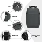 Miss Lulu London BPK2505 - Kono Urban Smart 15L kézipoggyász-hátizsák  Gepäckriemen – Ideal  Reisen, Arbeit & tägliche Pendelwege - Dunkelgrau