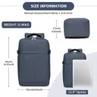 Miss Lulu London BPK2505 - Kono Urban Smart 15L kézipoggyász-hátizsák  Gepäckriemen – Ideal  Reisen, Arbeit & tägliche Pendelwege - Marineblau