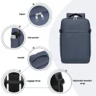Miss Lulu London BPK2505 - Kono Urban Smart 15L kézipoggyász-hátizsák  Gepäckriemen – Ideal  Reisen, Arbeit & tägliche Pendelwege - Marineblau