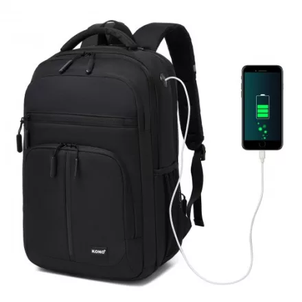 Miss Lulu London BPK2518 - Kono Laptop-hátizsák  15,6" Laptop-Fach, komfortabel és tartós  Arbeit és Geschäftsreisen - fekete
