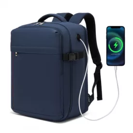   Miss Lulu London BPK2524 - Kono Geräumiger, organisierter Personal-termék-hátizsák (40×30×20)  15,6"-laptopzseb és Clamshell-főrekesz - Marineblau
