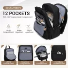 Miss Lulu London BPK2527 - Kono Funktioneller wasserabweisender Laptop-hátizsák, trendiges Design  gepolstertem Fach és mehreren praktischen Fächern - fekete