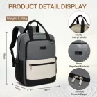 Miss Lulu London BPK2527 - Kono Funktioneller wasserabweisender Laptop-hátizsák, trendiges Design  gepolstertem Fach és mehreren praktischen Fächern - szürke és bézs