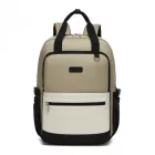 Miss Lulu London BPK2527 - Kono Funktioneller wasserabweisender Laptop-hátizsák, trendiges Design  gepolstertem Fach és mehreren praktischen Fächern - Khaki és bézs