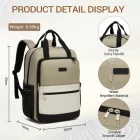 Miss Lulu London BPK2527 - Kono Funktioneller wasserabweisender Laptop-hátizsák, trendiges Design  gepolstertem Fach és mehreren praktischen Fächern - Khaki és bézs