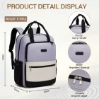 Miss Lulu London BPK2527 - Kono Funktioneller wasserabweisender Laptop-hátizsák, trendiges Design  gepolstertem Fach és mehreren praktischen Fächern - Lila és bézs