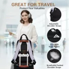 Miss Lulu London BPK2527 - Kono Funktioneller wasserabweisender Laptop-hátizsák, trendiges Design  gepolstertem Fach és mehreren praktischen Fächern - Lila és bézs