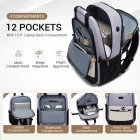 Miss Lulu London BPK2527 - Kono Funktioneller wasserabweisender Laptop-hátizsák, trendiges Design  gepolstertem Fach és mehreren praktischen Fächern - Lila és bézs