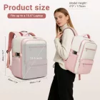 Miss Lulu London BPK2529 - Kono Kompakter 15,6" Laptop-utazótáska - 40x30x20cm,  unter den Sitz,  gurulós táska-tok - bézs és rózsaszín