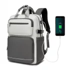 Miss Lulu London BPK2530 - Kono Geräumiger, wasserabweisender Laptop-hátizsák  Reisen és Pendeln - Gepolsterter Laptop-Fach  15,6", Reflektorstreifen - bézs és szürke