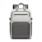 Miss Lulu London BPK2530 - Kono Geräumiger, wasserabweisender Laptop-hátizsák  Reisen és Pendeln - Gepolsterter Laptop-Fach  15,6", Reflektorstreifen - bézs és szürke