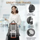 Miss Lulu London BPK2530 - Kono Geräumiger, wasserabweisender Laptop-hátizsák  Reisen és Pendeln - Gepolsterter Laptop-Fach  15,6", Reflektorstreifen - bézs és szürke