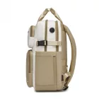 Miss Lulu London BPK2530 - Kono Geräumiger, wasserabweisender Laptop-hátizsák  Reisen és Pendeln - Gepolsterter Laptop-Fach  15,6", Reflektorstreifen - bézs és Khaki