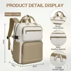 Miss Lulu London BPK2530 - Kono Geräumiger, wasserabweisender Laptop-hátizsák  Reisen és Pendeln - Gepolsterter Laptop-Fach  15,6", Reflektorstreifen - bézs és Khaki
