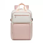 Miss Lulu London BPK2530 - Kono Geräumiger, wasserabweisender Laptop-hátizsák  Reisen és Pendeln - Gepolsterter Laptop-Fach  15,6", Reflektorstreifen - bézs és rózsaszín