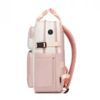 Miss Lulu London BPK2530 - Kono Geräumiger, wasserabweisender Laptop-hátizsák  Reisen és Pendeln - Gepolsterter Laptop-Fach  15,6", Reflektorstreifen - bézs és rózsaszín