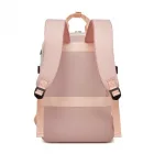 Miss Lulu London BPK2530 - Kono Geräumiger, wasserabweisender Laptop-hátizsák  Reisen és Pendeln - Gepolsterter Laptop-Fach  15,6", Reflektorstreifen - bézs és rózsaszín