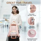 Miss Lulu London BPK2530 - Kono Geräumiger, wasserabweisender Laptop-hátizsák  Reisen és Pendeln - Gepolsterter Laptop-Fach  15,6", Reflektorstreifen - bézs és rózsaszín