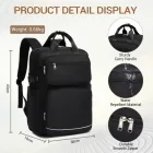 Miss Lulu London BPK2530 - Kono Geräumiger, wasserabweisender Laptop-hátizsák  Reisen és Pendeln - Gepolsterter Laptop-Fach  15,6", Reflektorstreifen - fekete