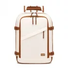 Miss Lulu London BPK2565 - Kono Colourblock-Kabinenrucksack 40×30×20 - geräumig, Clamshell-Öffnung, 15,6″-laptopzseb, bereit  Reise & Pendeln - bézs/barna