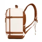 Miss Lulu London BPK2565 - Kono Colourblock-Kabinenrucksack 40×30×20 - geräumig, Clamshell-Öffnung, 15,6″-laptopzseb, bereit  Reise & Pendeln - bézs/barna