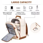 Miss Lulu London BPK2565 - Kono Colourblock-Kabinenrucksack 40×30×20 - geräumig, Clamshell-Öffnung, 15,6″-laptopzseb, bereit  Reise & Pendeln - bézs/barna