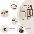 Miss Lulu London BPK2601- Kono Kabinen-utazótáska 40×20×30 cm – Wasserabweisend, Mehrere tartó, párnázott laptopzseb, Diebstahlsicher, kézipoggyász-Táska - bézs és barna