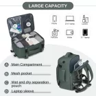Miss Lulu London BPK2601- Kono Kabinen-utazótáska 40×20×30 cm – Wasserabweisend, Mehrere tartó, párnázott laptopzseb, Diebstahlsicher, kézipoggyász-Táska - zöld