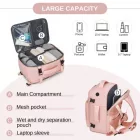 Miss Lulu London BPK2601- Kono Kabinen-utazótáska 40×20×30 cm – Wasserabweisend, Mehrere tartó, párnázott laptopzseb, Diebstahlsicher, kézipoggyász-Táska - rózsaszín