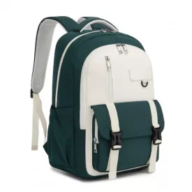   Miss Lulu London BPK2605 - KONO Robuster Wasserabweisender Kinderrucksack  Gepolstertem laptopzseb és Mehreren táska   Schule - zöld és bézs